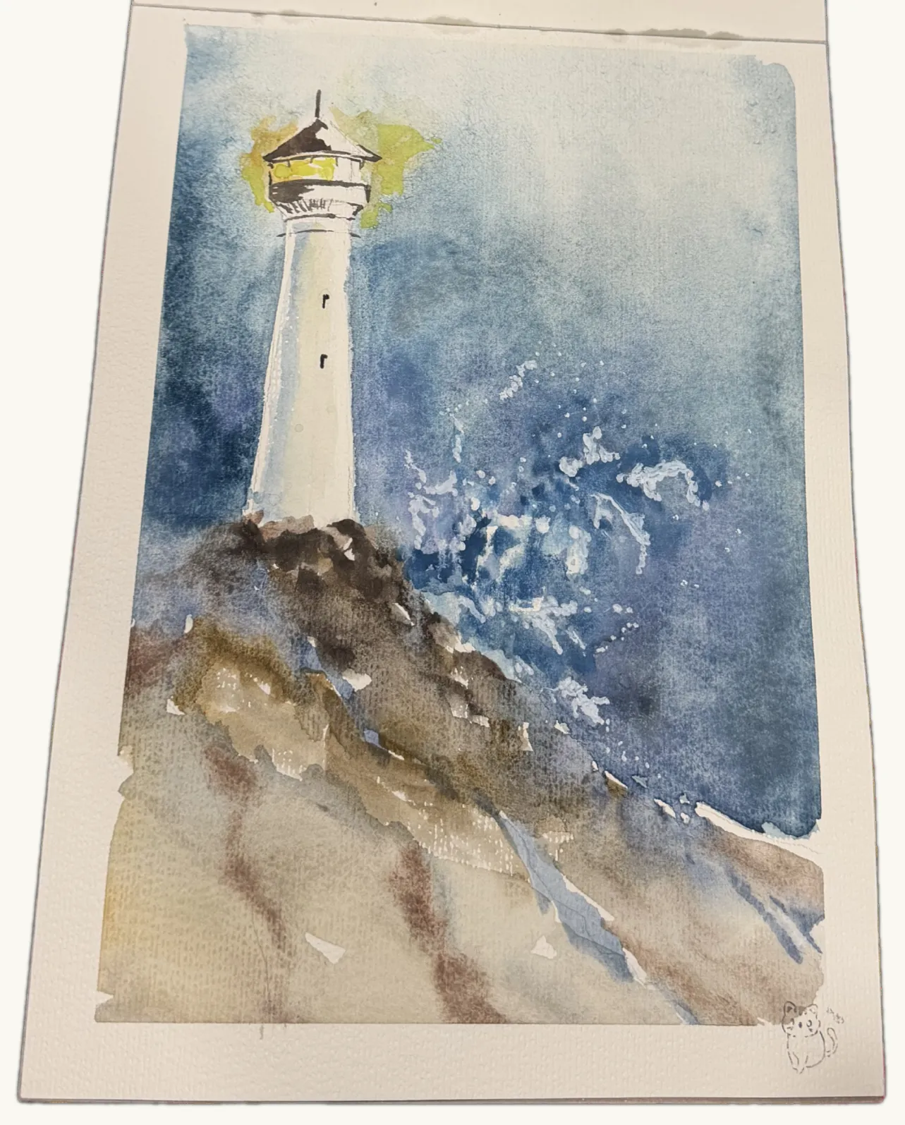 The Beacon — Watercolour by Elena Doljenkova