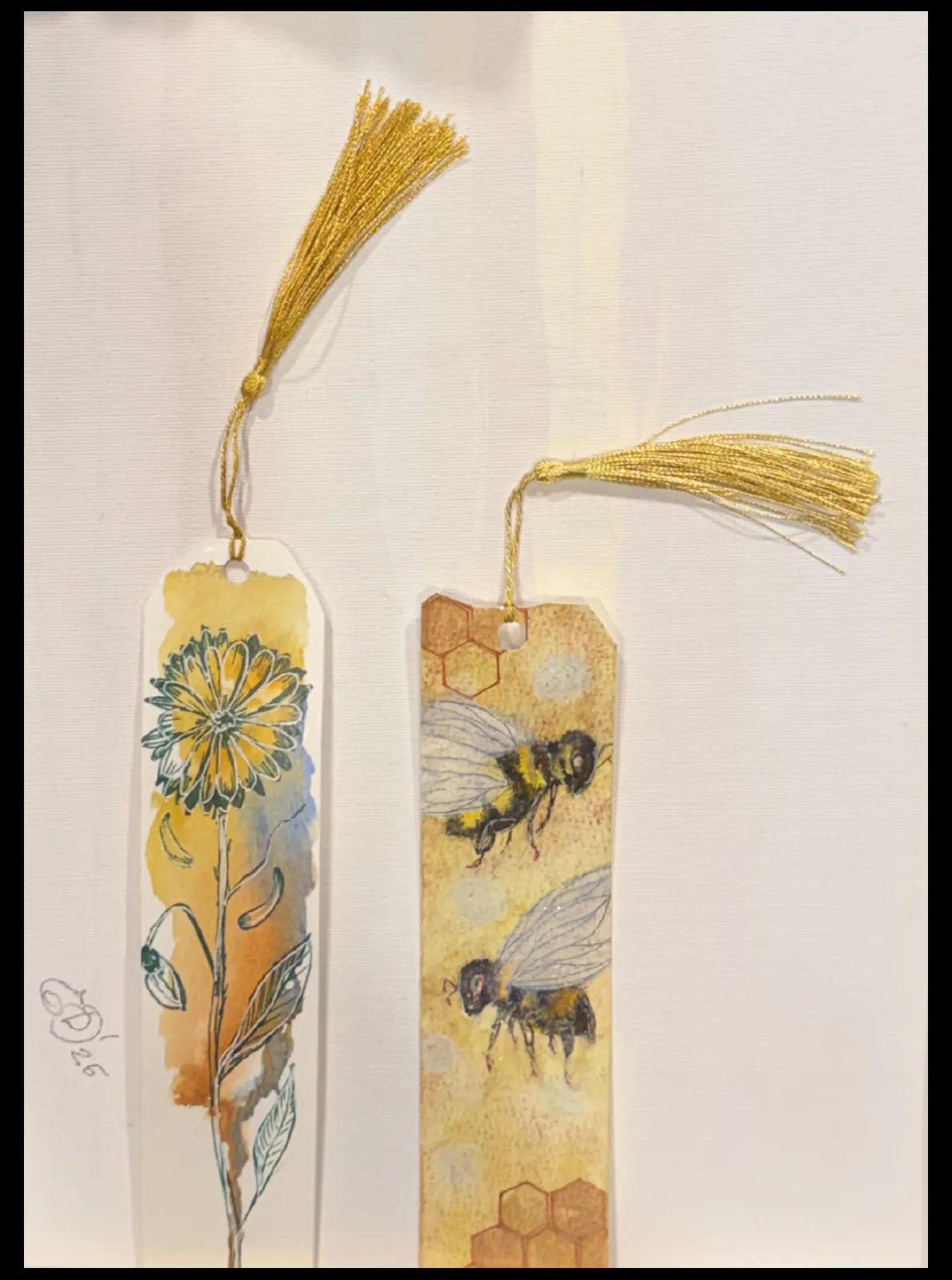 Field Notes — Bookmark Pair — Mixed media by Elena Doljenkova