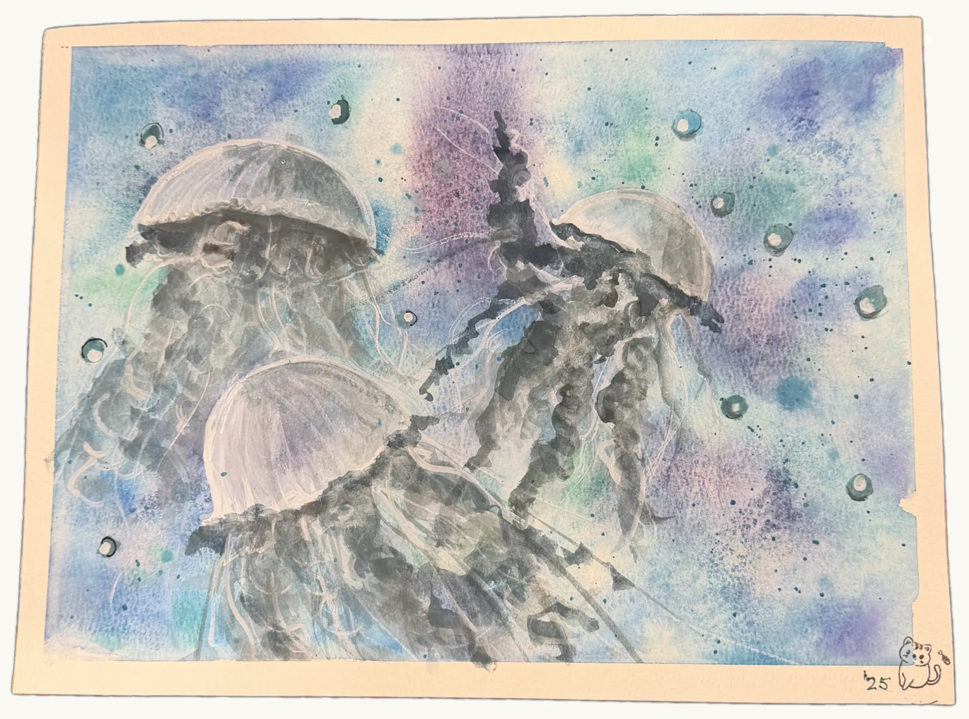 Moon Jellies — Watercolour by Elena Doljenkova