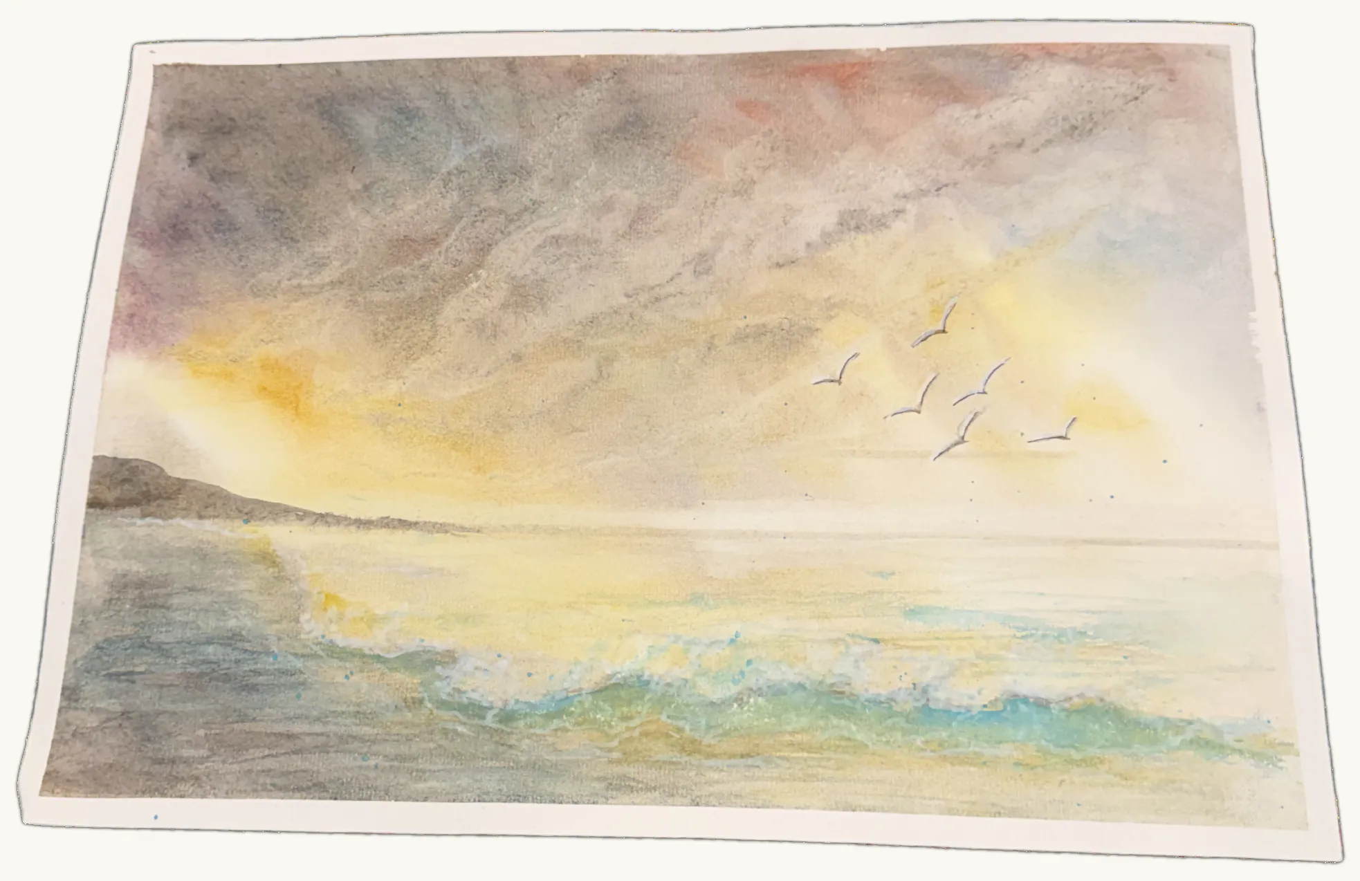 Evening Tide — Watercolour by Elena Doljenkova